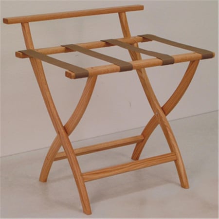 Wooden Mallet WallSaver Luggage Rack in Light Oak with Tan Webbing LR4-LOTAN